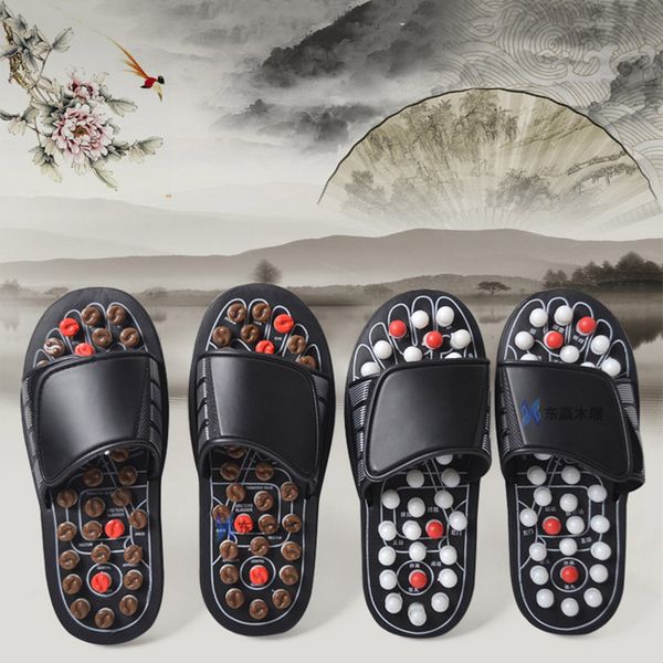 

acu-point slippers accupressure massage foot massager flip flop sandals for women men a66, Black