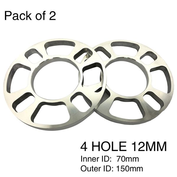 

kkmoon 2pcs universal aluminum 4 hole disc brake spacer kit 5mm 12mm thick wheel spacer