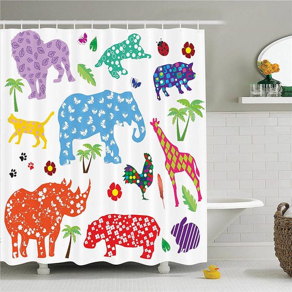 2019 African Decorations Shower Curtain Set African People Facing