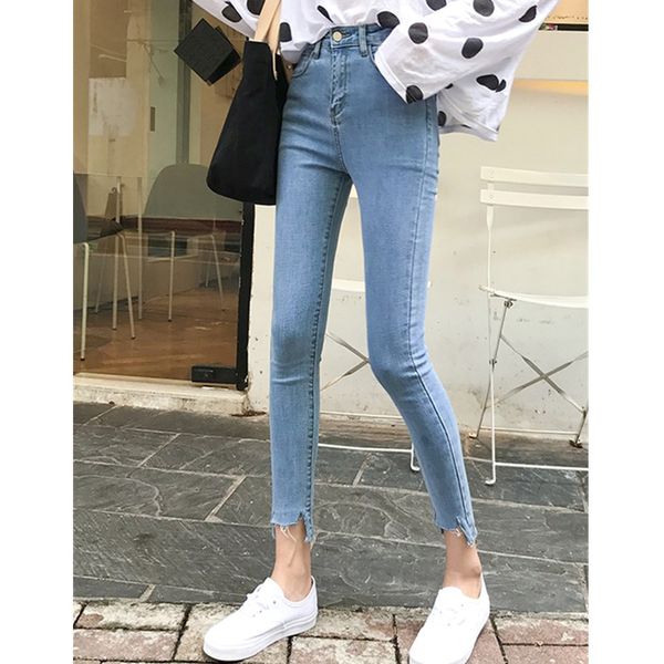 

slim jeans for women high waist skinny jeans plus size stretch waist women pants, Blue