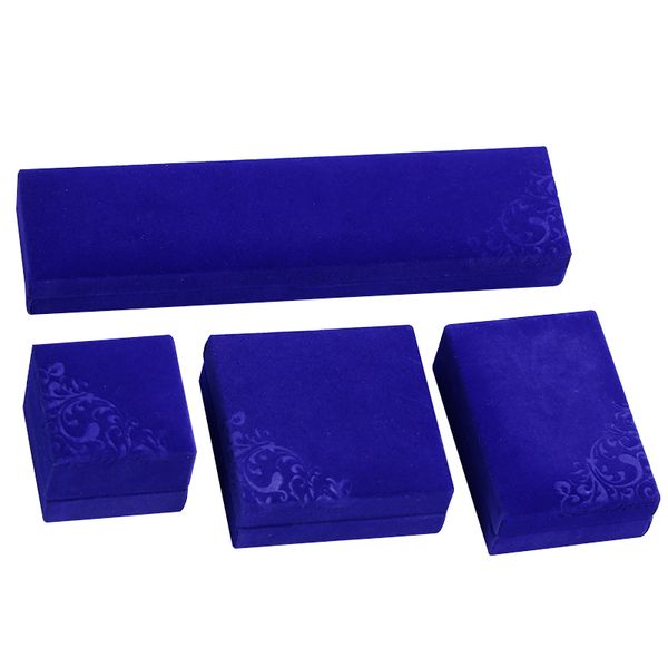 

6pcs blue velvet ring box box necklace pendant bracelet boxes, Black;white