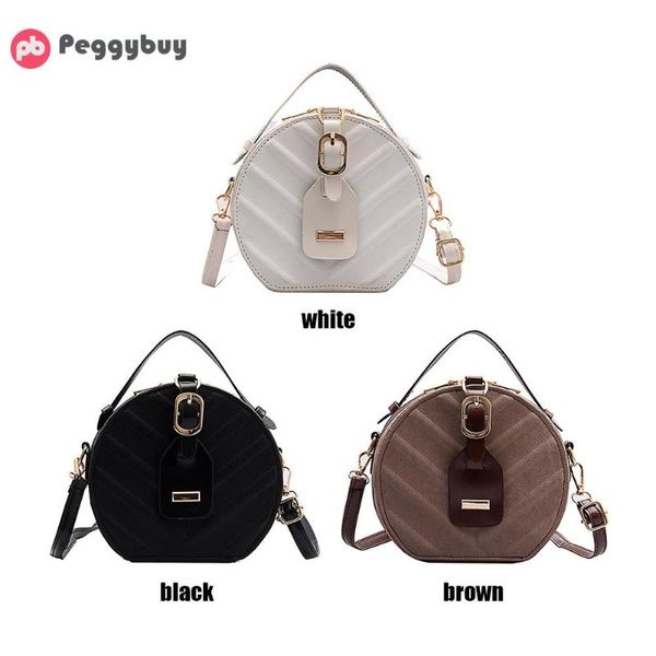 

2019 новый год сбора винограда маленький круглый мешок pu кожа сумочка для женщин мода простой черный плечо сумка дамы мини тотализатор