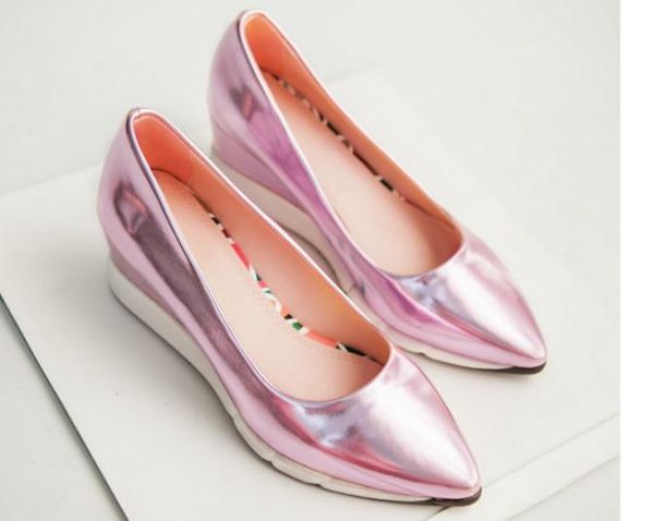 

2019 women's shoes in spring and autumn with new style slope heel pointed end thick bottom waterproof table @2173, Black