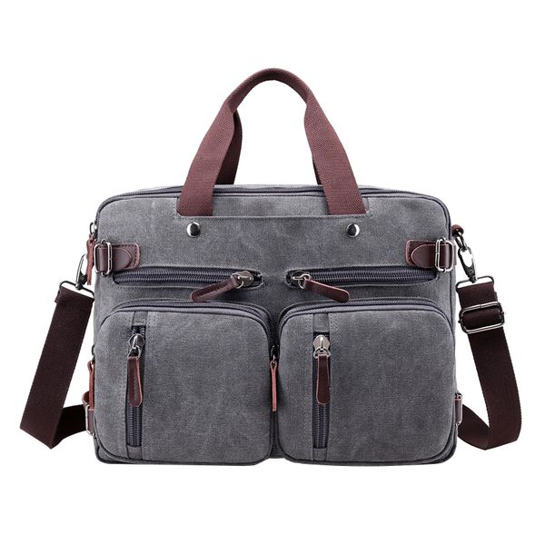 

designer-men canvas shoulder bag durable lapdouble handle handbag with multi pockets large dad bag men's messenger bags