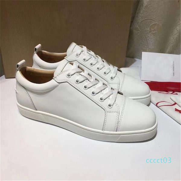 

2019 designer sneakers red bottom low cut spikes flats shoes for men women leather sneakers casual shoes with dust bag ct03, Black