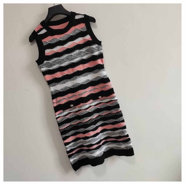 

womens designer dress ladys brand striped print skirts women casual sleeveless dresses women summer luxury dresses wholesale, Black;gray