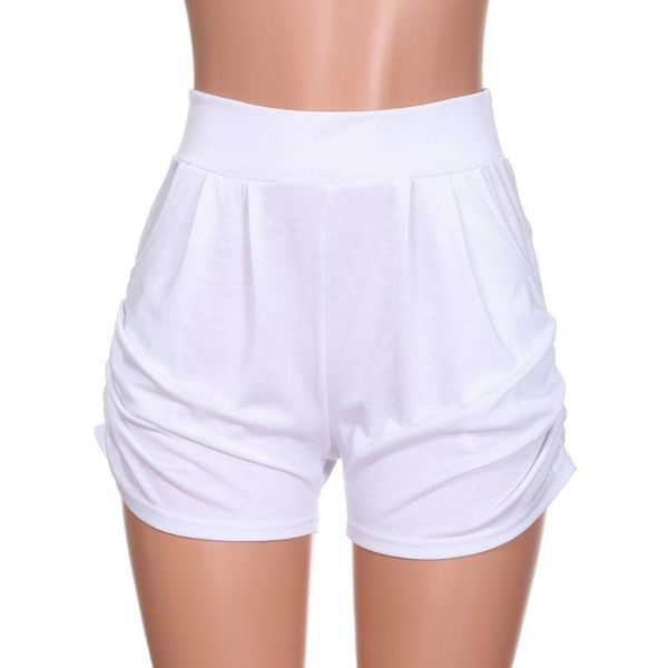 

high elastic casual sports shorts women summer solid loose cotton blend soft breathable summer yoga shorts leggings, White;red