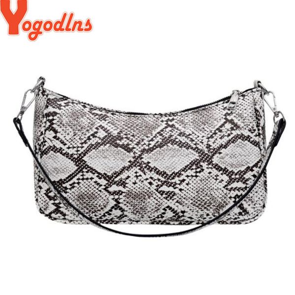 

yogodlns designer snake pattern shoulder bag women handbag soft pu leather clutch bag shoulder messenger composite