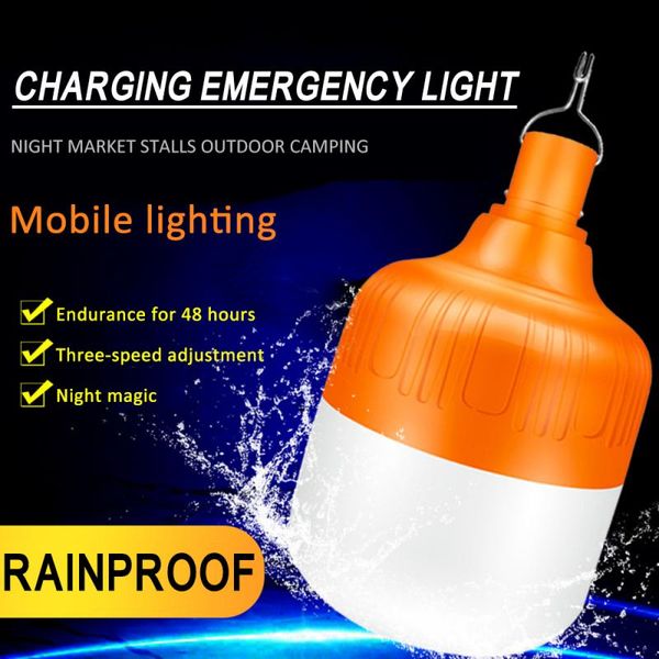 

suyooulin waterproof 60w/100w/120w/150w 3 light mode led bulb lamp usb charge emergency night market lighting, outdoor camping home lights