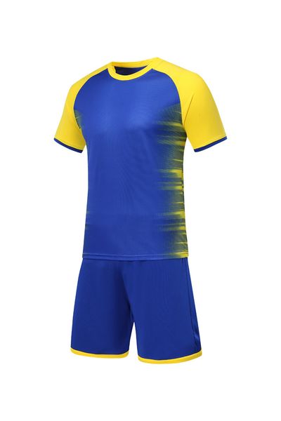 

men blank double-sided football team uniforms kits sports clothes tracksuits personality customized football sets with shorts c11-11, Blue;black