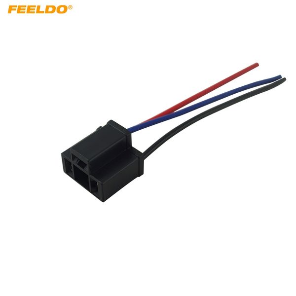 

feeldo 200pcs car h4 female headlight cable connector plug lamp bulb socket black