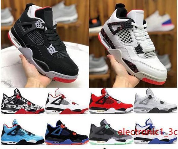 

men bred 4 4s basketball shoes green grow cavs white cement oreo tatoo cool grey thunder motorsport mens designer shoes us7-13