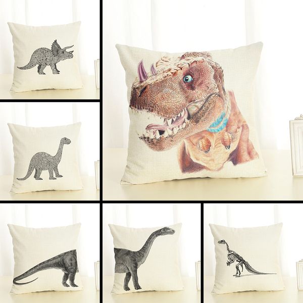 

nordic динозавр ископаемые наволочки наволочки белье хлопок площади чехлы сиденья диван домашнее украшение подушка обложка