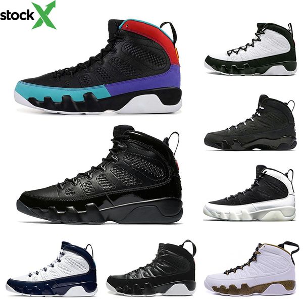 

dream it do it 9 9s mens basketball shoes unc la anthracite the spirit bred og space jam athletics sports sneakers size 7-13, Black