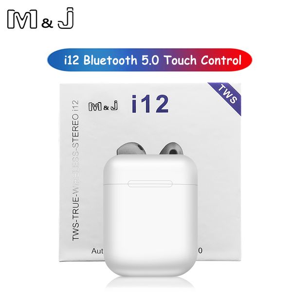 

original i12 tws wireless bluetooth 5.0 earphone sports sweatproof headphone touch portable earbuds for i20 tws i30 i60
