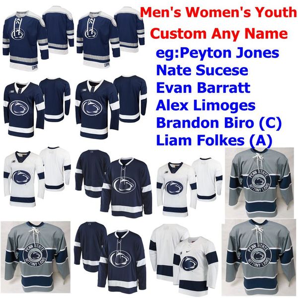 

penn state nittany lions college hockey jerseys men's cole hults jersey kevin kerr chase berger brandon biro aarne talvitie custom stit, Black;red