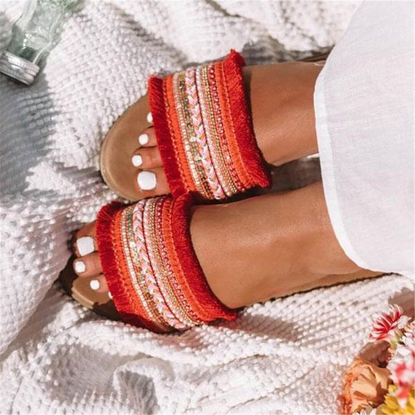 

women sandal 2019 summer new rome retro sandals flat casual shoes female slip on slides woman shoes plus size y200620, Black