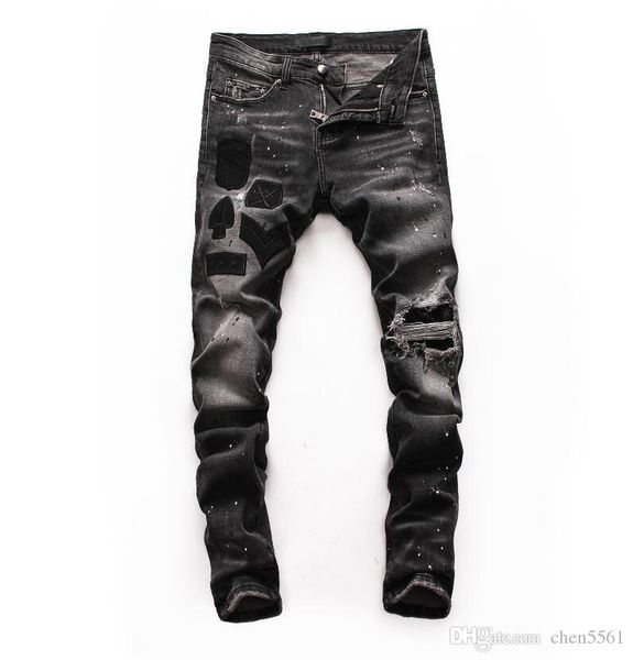 

лето 2020 оптом мужские джинсы, европейского производства джинсовой хорошего качества мужской одежды прием к карандаш штаны дизайнер амир дж, Blue