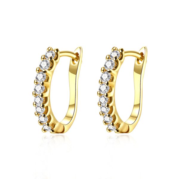 

garilina stud earrings fashion 2019 new brand designer white cz gold earrings for women jewelry wedding anniversary gift e2176, Silver
