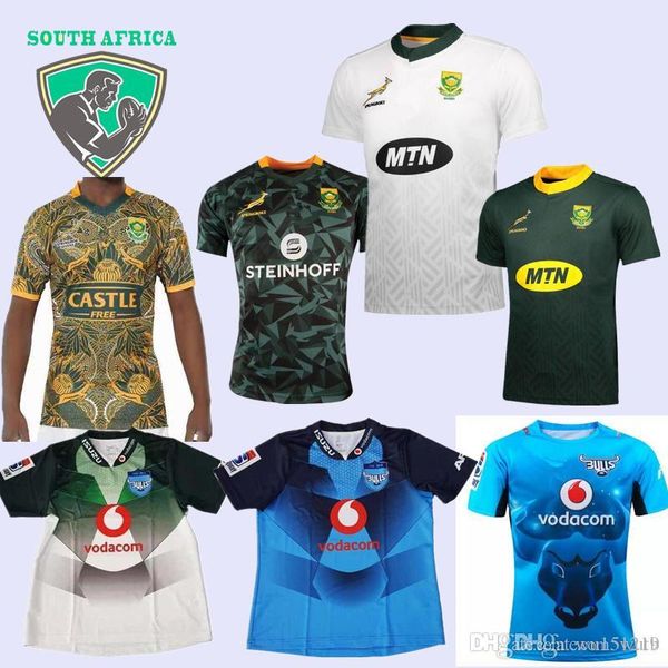 

2019 2020 mens south africa home rugby shirt 2018 2019 bull home rugby jersey white alternate rugby uniforms bulls jersey s-3xl, Black;gray