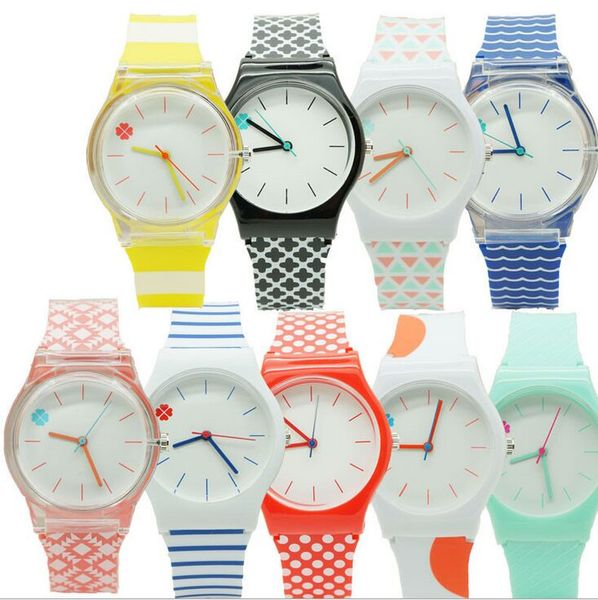 

fashion silicone strap classic crystal watch cartoon novelty student/women watch, Slivery;brown