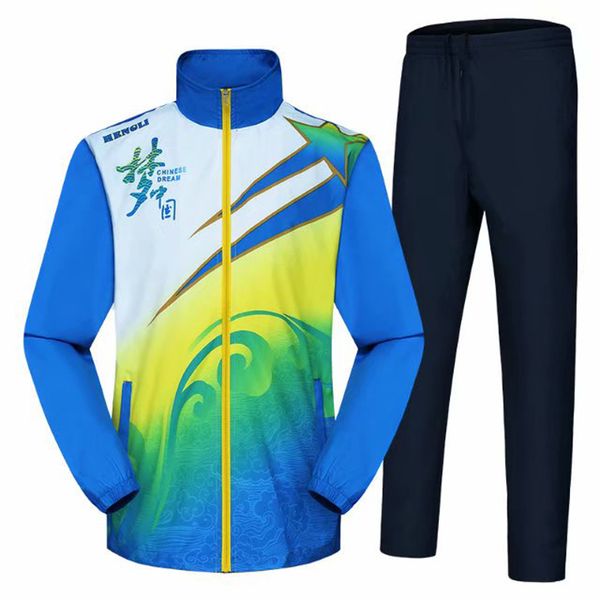 

sportswear men windproof sport suit dream china series clothing polyester sportsuit team game tracksuits male jogger sets, Black;blue