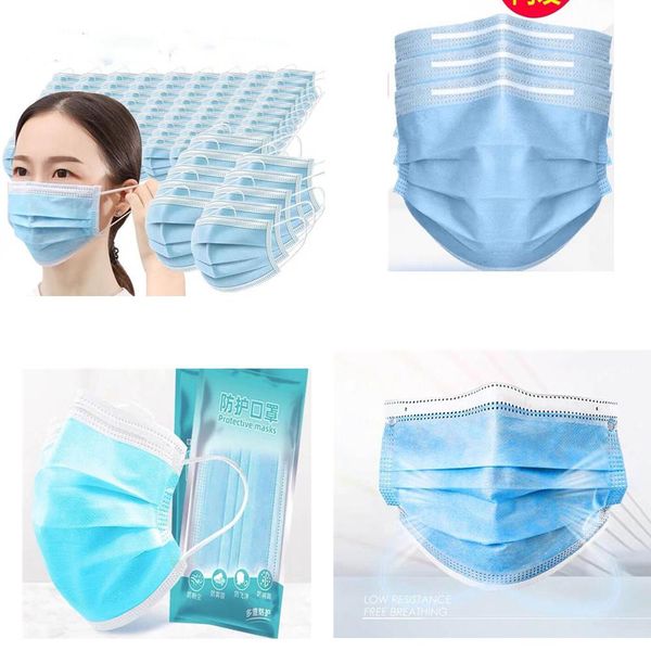 

face mask n95 4 layer ear-loop dust mouth masks cover 4-ply non-woven disposable dust mask soft breathable outdoor part