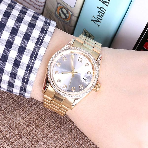 

Diamond 38MM из цельного стального пояса качества класса люкс relogio masculino кварцевые часы