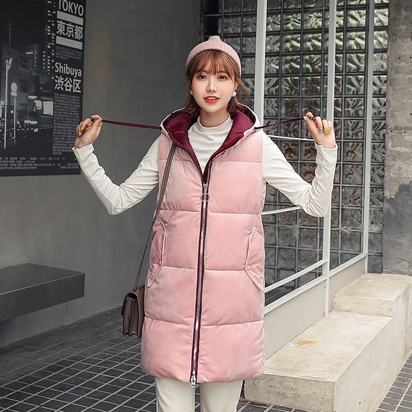 

2019 women oversize coats fashion winter warm coat two-way fluffy reversible windproof vest coat outwear ladies coats female, Black;white