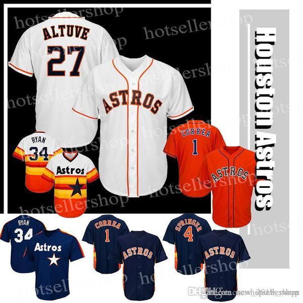 

houston jersey astros 27 Jose baseball Altuve jerseys 4 George Springer 1 Carlos Correa Bagwell 5 7 Craig Biggio 34 Nolan Ryan