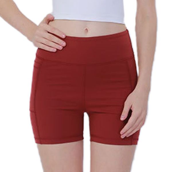 

women high waisted tummy control yoga shorts bulift pocket running leggings q84c, White;red