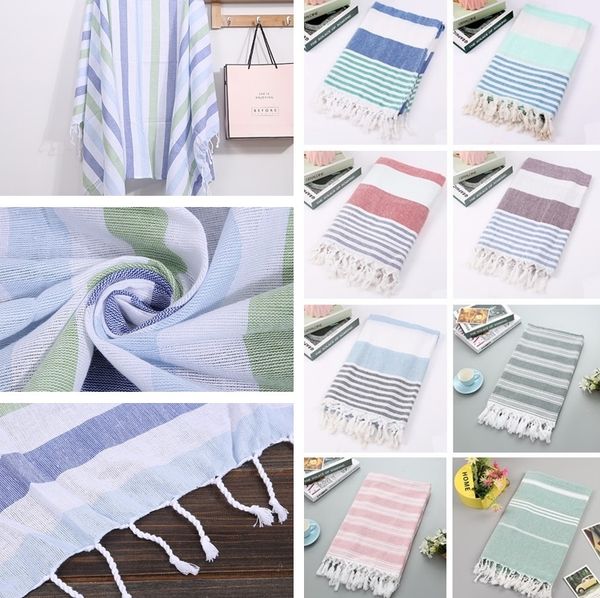 

new colorful turkish towel striped beach towels cotton bath towels gift spa gym yoga beach towel toilet supplies 100x180cm 4924