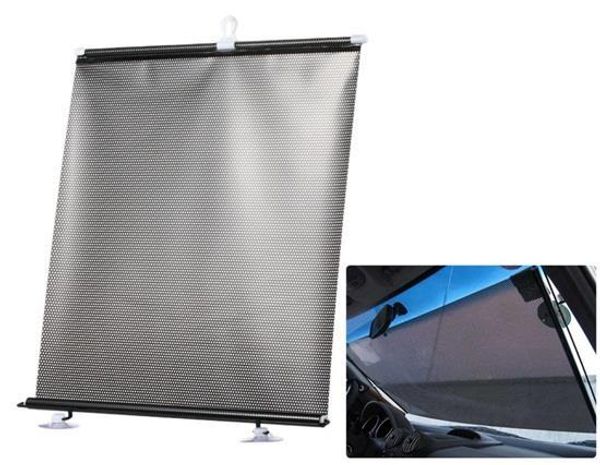 

50 x 125cm retractable sun shade for car's rear window - black