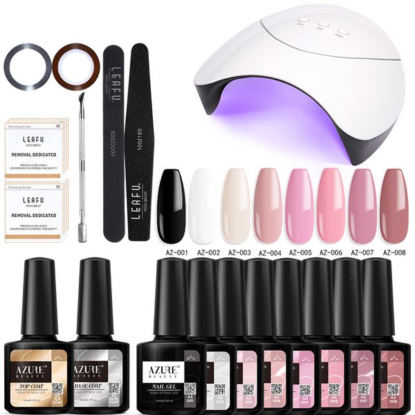 

beauty 16pcs/lot 36w uv lamp gel base coat nail set long lasting nail primer tools kits