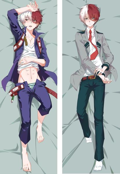 

japan anime boku no hero academia uraraka & midoriya izuku dakimakura body throw pillow cover case hugging body pillowcase pillow case