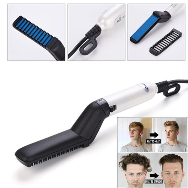 Men Straightener Curler Hair Comb Multifunctional Moustache Hair