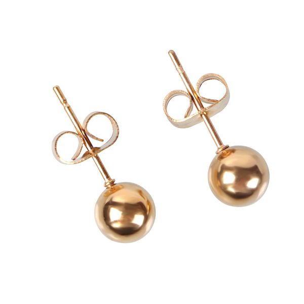 

2pc surgical steel silver,black,gold&rose gold color ball stud earrings punk ear tragus ear piercing fake taper for women, Golden;silver
