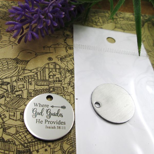 

40pcs--"where god guides he provides isaiah 58 11"stainless steel charms more style for choosing diy charms pendants for necklace, Bronze;silver