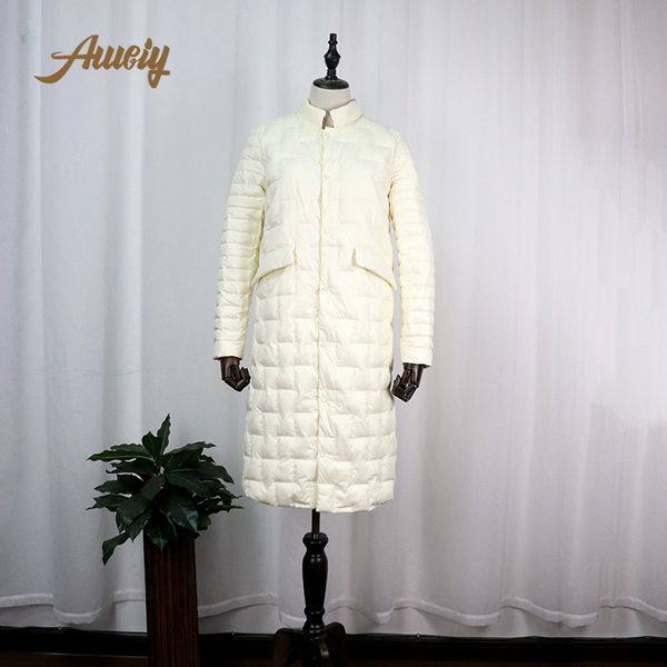 

2019 fashion down coat women winter long sections parkas thick warm slim jacket winter long coat womens blouses, Black