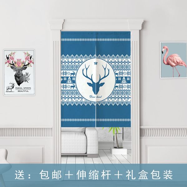 

elk door curtain for christmas customization of half curtain door cloth for kitchen bedroom separation printing