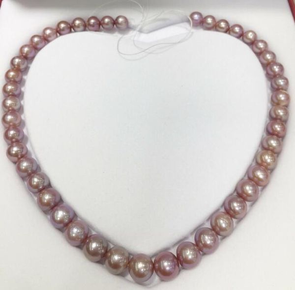 

леганнй 11-12mm жного моѬ кѬђглй лаванд жемђжное ожеѬеле 18inch 36, Silver