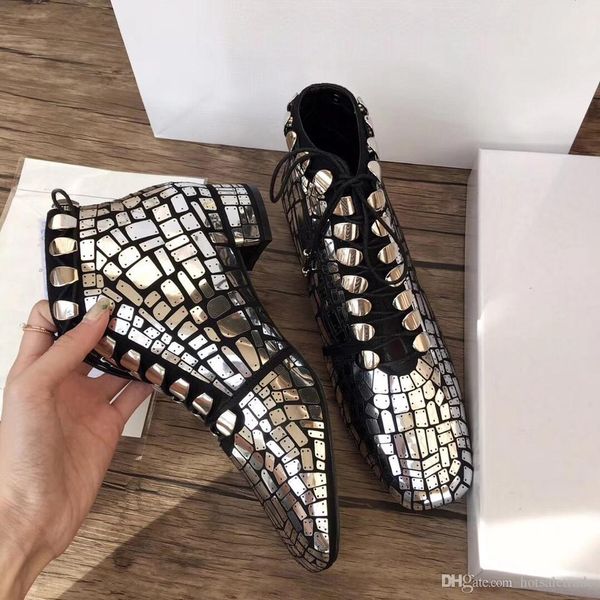 

designer women boots boots fashion women shoe ladies glitter martin boots with original box -05