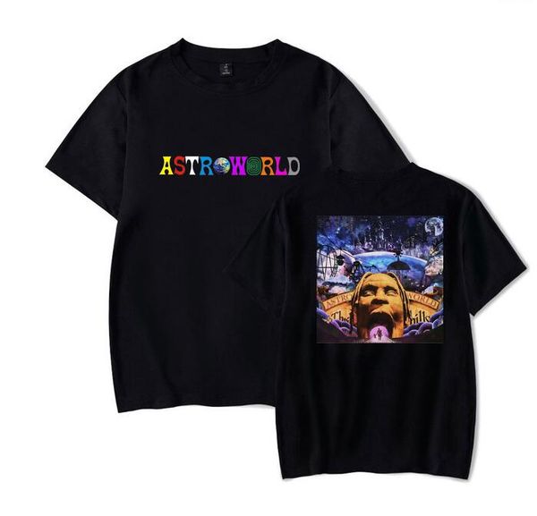 

astroworld t-shirt travis scott t shirt tee short sleeve t-shirt hip hop astroworld black designer tee t shirt size s-3xl, White;black