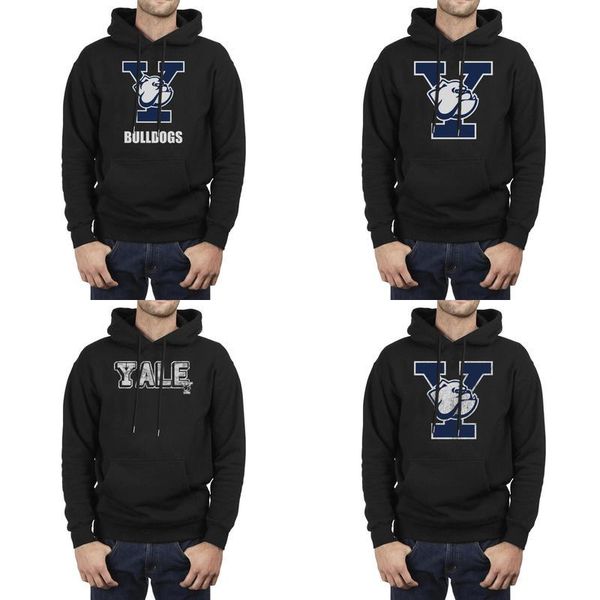 

мужская мода йельский бульдог баскетбол логотип черный зимняя толстовка персонализированный рисунок slim fit толстовки футбол старый принт м, Black