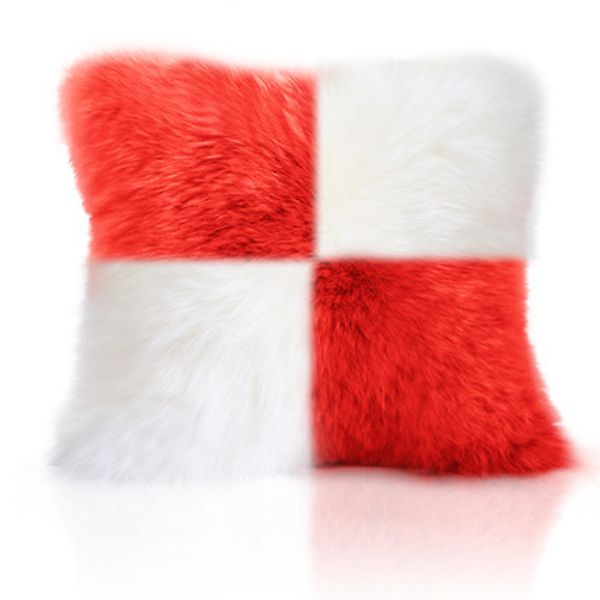 

imitation wool plush jacquard pillowcase sofa cushion