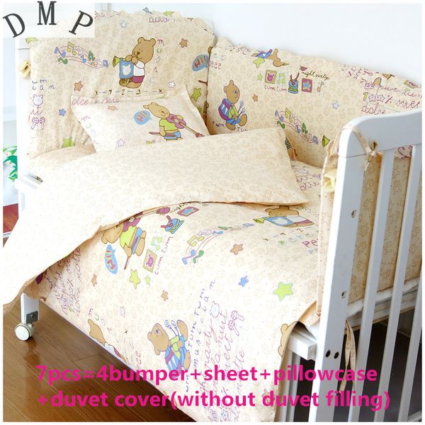 

discount 6/7pcs cotton baby bedding set crib bedding detachable cot set ,120*60/120*70cm