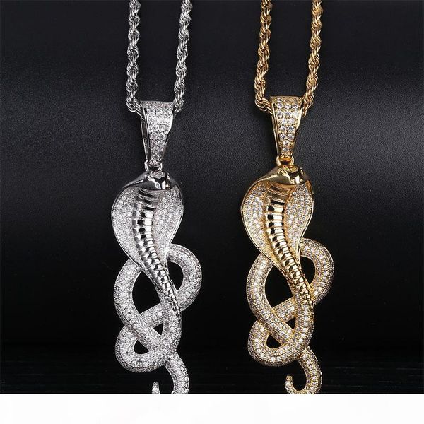 

silver cobra mens ожерелье новый заказ iced out золотая цепь ювелирные изделия micro pave цирконий hip hop ювелирные изделия