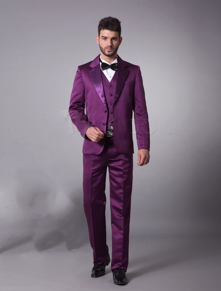 

handsome groomsmen notch lapel two buttons groom tuxedos men suits wedding/prom/dinner man blazer(jacket+pants+tie+vest) a01, Black;gray