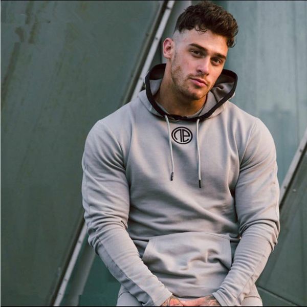 

mens set 2pc hooded spring sportswear casual tracksuit male 2019 sweatshirt hoodies+pans suit hoodies moleton masculino dropship, Gray