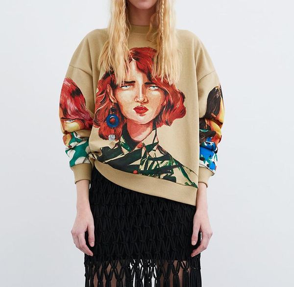 

designer women hoodies winter luxury womens streetwear with lovely patterns pullovers knitted oversized hoodie sweatshirts s, Black